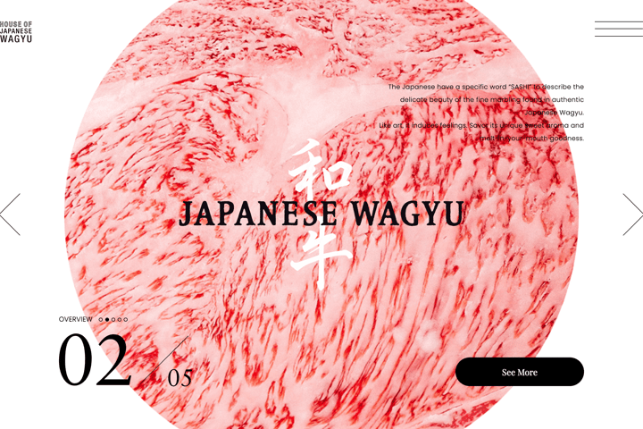 HOUSE OF JAPANESE WAGYU website preview